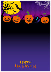 ハロウィン背景_ジャックオーランタン_下スペース