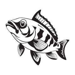 Fish silhouette vector illustration, Fish silhouette. Good use for symbol, logo, web icon, mascot, sign, or any design you want.