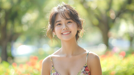 Naklejka premium 若い女性のポートレート