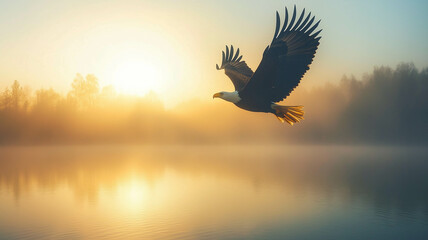 eagle soaring above ,