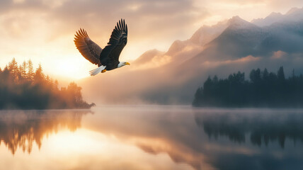 eagle soaring above ,