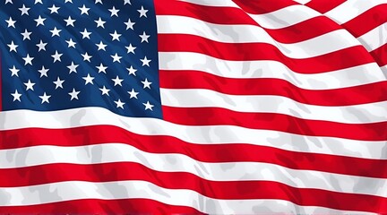 An illustration of the USA flag, perfect for patriotic events, Independence Day celebrations, and educational materials with copy space.