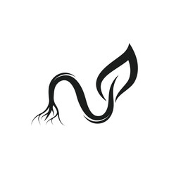 The letter n logo for nature has a rooted plant concept for branding plantation, botanical, field and herbal plants