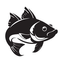 Fish silhouette vector illustration, Fish silhouette. Good use for symbol, logo, web icon, mascot, sign, or any design you want.