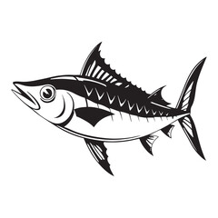 Fish silhouette vector illustration, Fish silhouette. Good use for symbol, logo, web icon, mascot, sign, or any design you want.