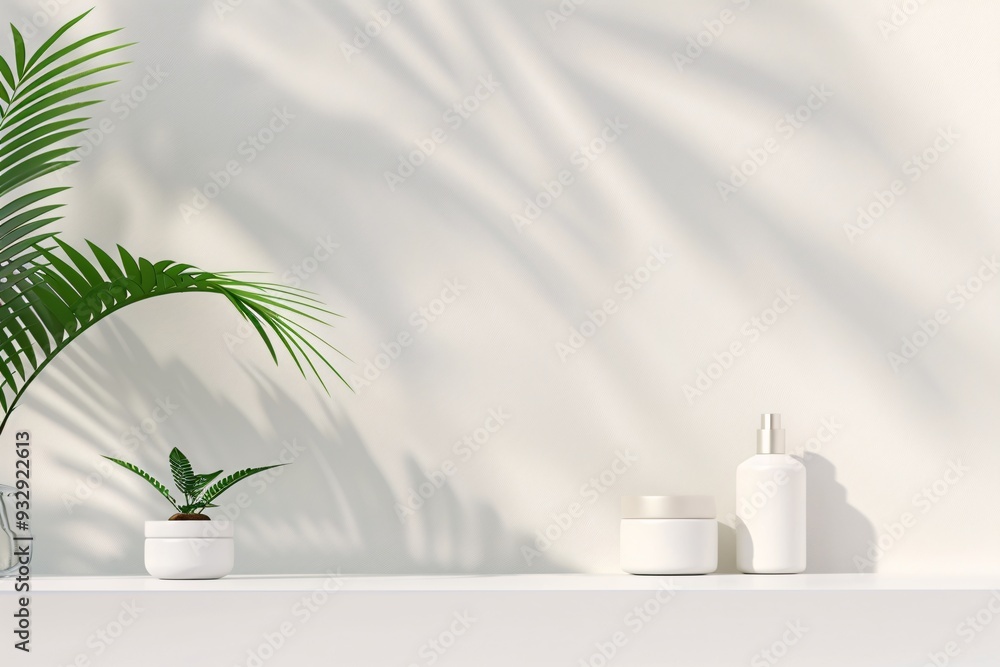 Poster a clean 3d product background with a neutral color palette and smooth textures provides a simple yet