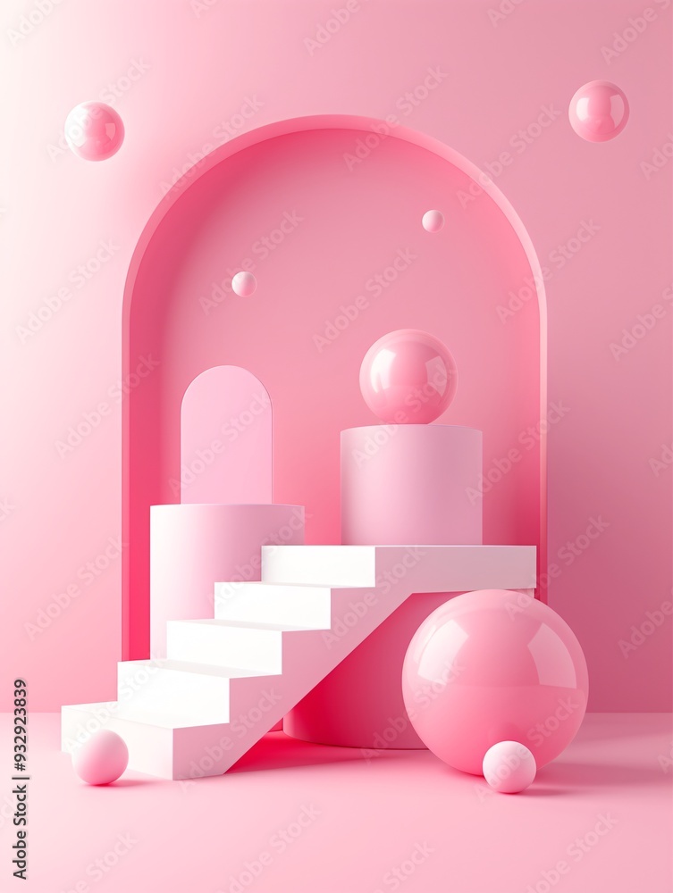 Poster a modern 3d background featuring geometric shapes and dynamic lighting effects creates an engaging e