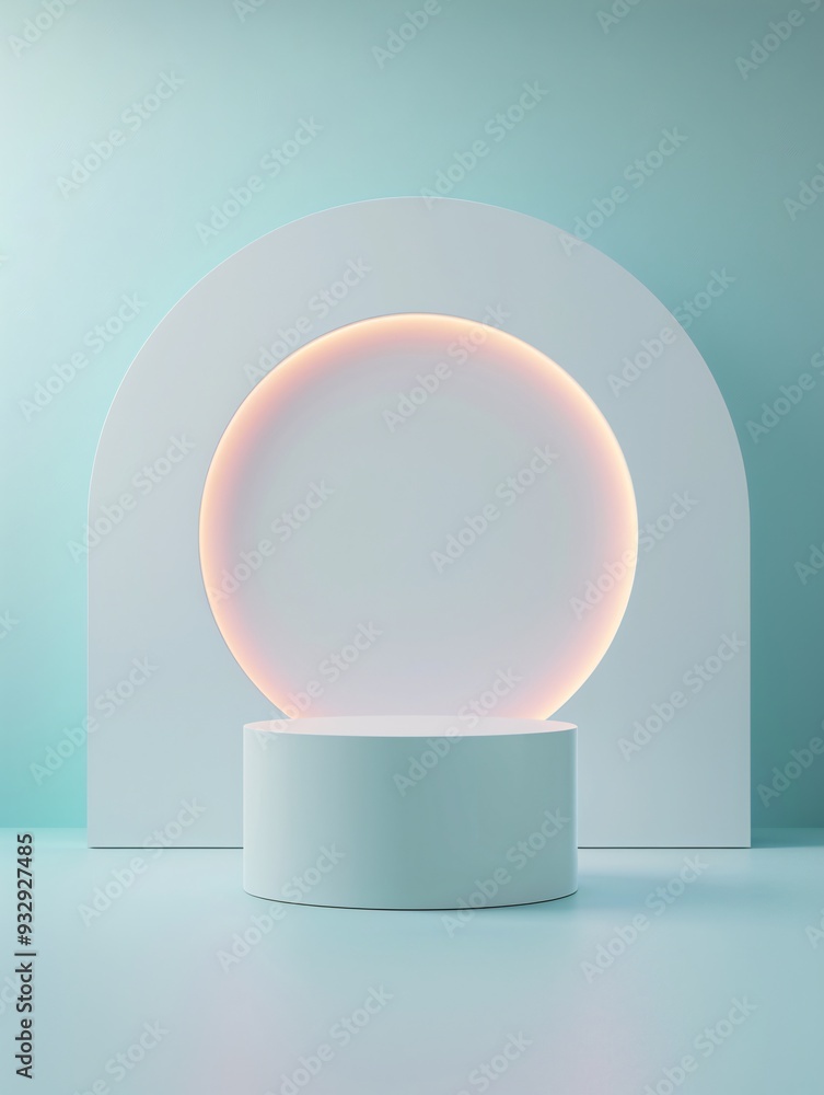 Poster an elegant 3d environment with smooth lines and ambient lighting creates a stylish setting for showc