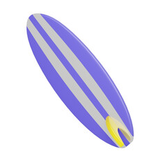 purple surfing 3d illustration