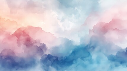 A soft, dreamy watercolor background featuring a blend of pastel colors, creating a serene and ethereal atmosphere that evokes tranquility and calmness