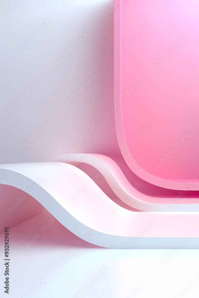 Poster a versatile 3d backdrop featuring smooth curves and a soft color gradient provides an ideal setting 