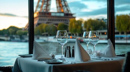 Romantic Dinner with Eiffel Tower View