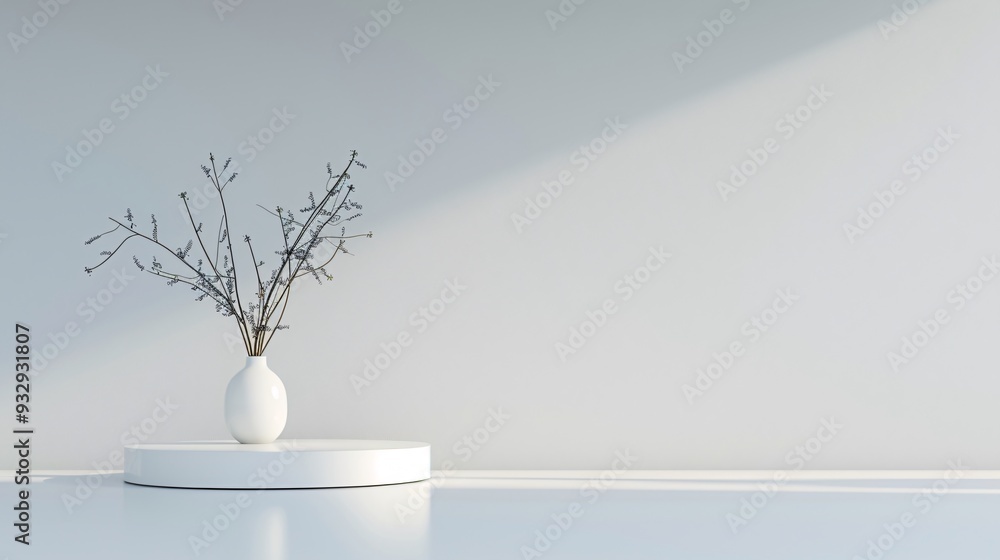 Poster a sleek 3d product background features a minimalist design with soft lighting, creating a perfect sp