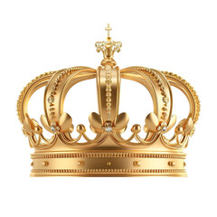Royal Gold crown isolated on white background.