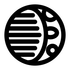 waxing crescent, lunar, moon, moon phase, astronomy, crescent, waxing moon outline icon © OrviPixel