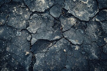 Obraz premium Top view seamless dark gray asphalt grunge texture background