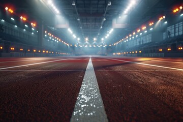 Track running lanes at sports arena