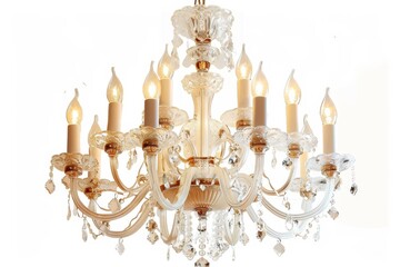 Traditional chandelier against white background