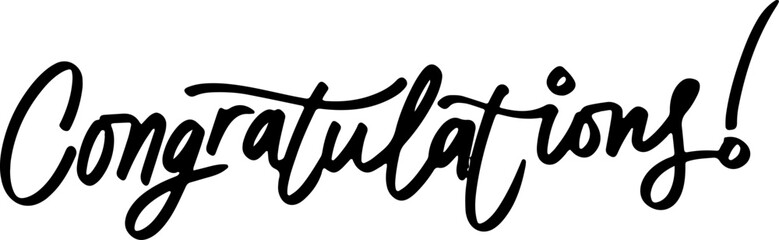 Hand Drawn Congratulations Text Lettering Typography Vector