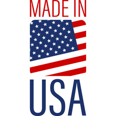 Made in USA. USA Quality. Premium Quality. American Product Label, Sticker. Vector Flat Icon