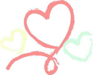 Three delicately sketched hearts bring a touch of warmth and personality to any project, making them perfect for romantic themes, invitations, greeting cards, and more.