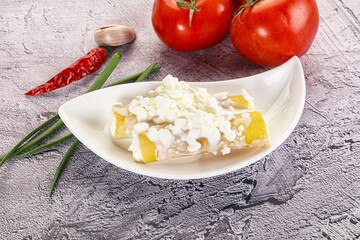 Italian cuisine Cannelloni staffed cheese