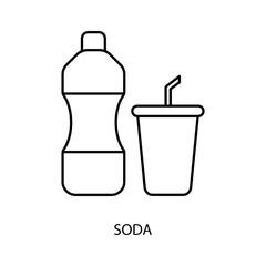 soda concept line icon. Simple element illustration. soda concept outline symbol design.