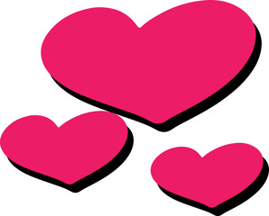 Three delicately sketched hearts bring a touch of warmth and personality to any project, making them perfect for romantic themes, invitations, greeting cards, and more.