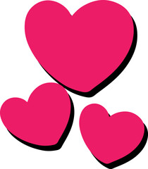 Three delicately sketched hearts bring a touch of warmth and personality to any project, making them perfect for romantic themes, invitations, greeting cards, and more.