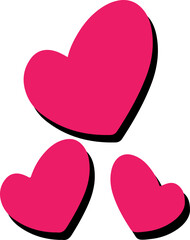 Three delicately sketched hearts bring a touch of warmth and personality to any project, making them perfect for romantic themes, invitations, greeting cards, and more.