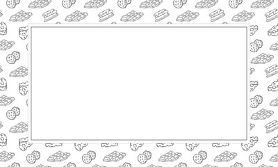 food and beverage frame in doodle style frame background