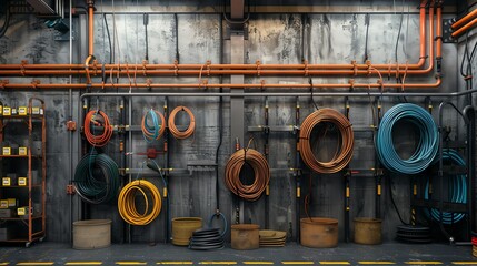 Realistic 3D render of industrial cord organizers