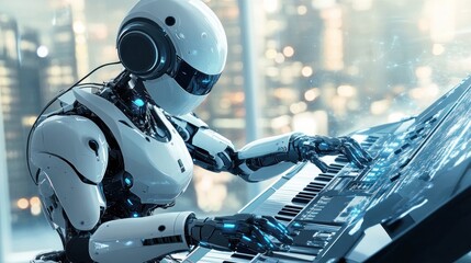 Robot Playing a Synth