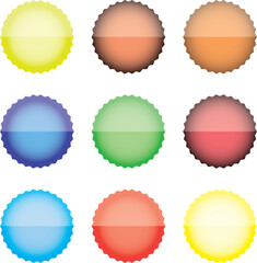 Star Buttons Vector Icon - Star Shape Labels and Tags, High-Resolution Vector Graphics, Ideal for Product Labels, Promotions, and Decorative Design Elements