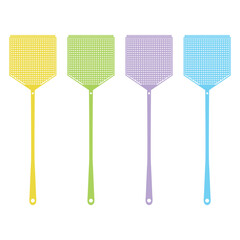 Colorful fly swatter vector illustration. Pest Control. Plastic fly swatter.