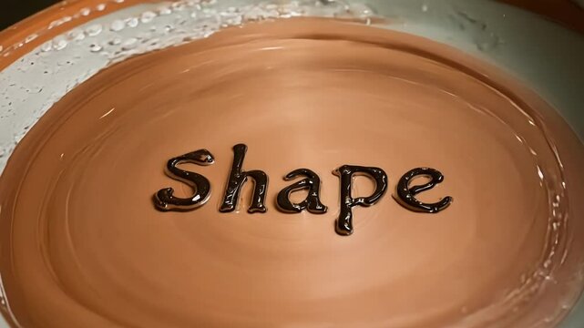 Potter centers liquid clay on a spinning pottery wheel, skillfully shaping the material into a word form. The process highlights artistry and craftsmanship in ceramics