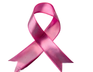 crossed pink ribbon symbol of world cancer day on a white isolated background. Generative AI.