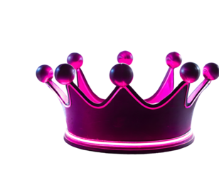 crown neon light style on a white isolated background. Generative AI.