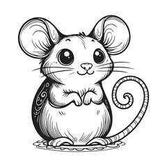 mouse Vector illustration of kids coloring book page