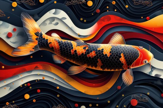 abstract background in colors and patterns for National Hunting and Fishing Day - Powered by Adobe