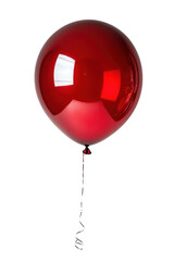 A red balloon design ideal for festive gatherings or parties. This shiny round object adds joy and celebration to any event setup. Transparent background png.