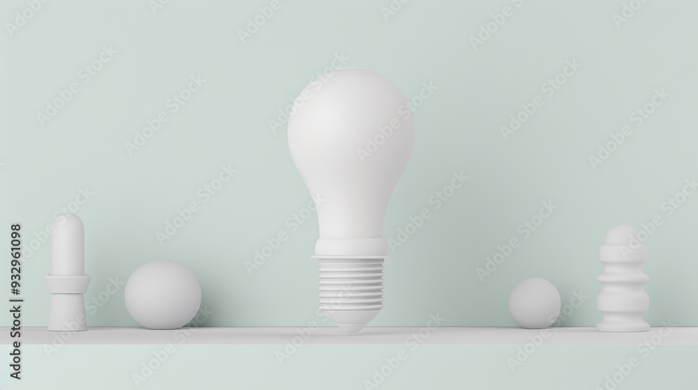 Poster a clean and minimalist image featuring a white symbol of an idea, set against a simple background. t