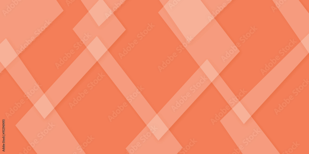 Poster abstract geometric background design with orange layers of textured orange lines, vector abstract gr