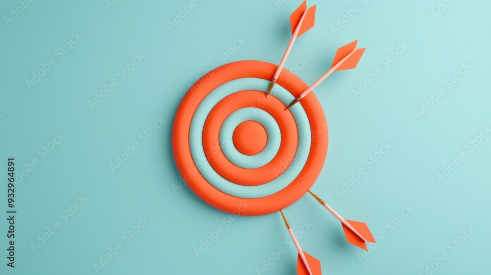 Poster a clean and modern composition featuring an orange target, positioned off-center to create a dynamic