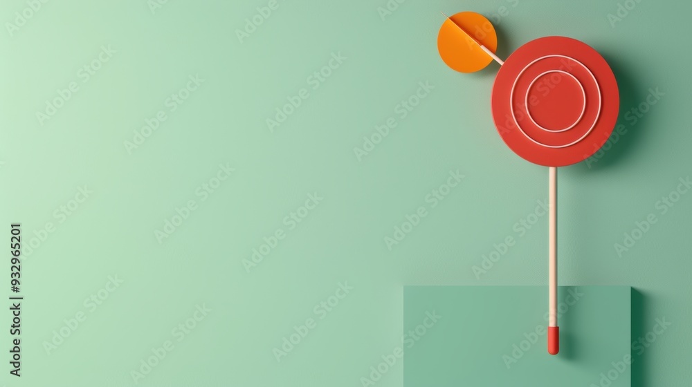 Poster a minimalist design featuring an orange target, symbolizing precision and goal setting. the image pr