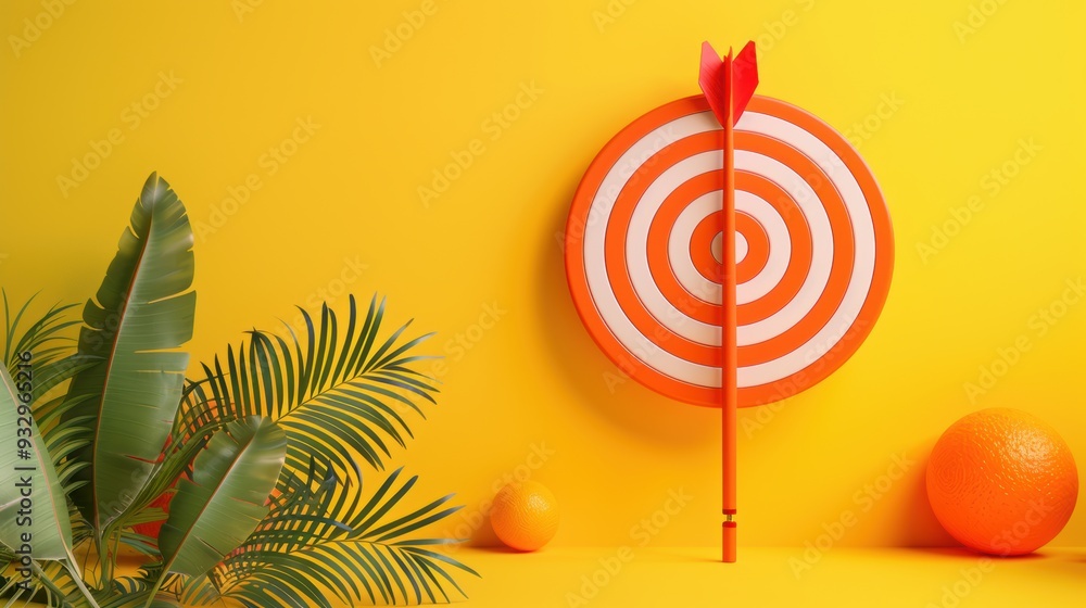 Poster a high-quality image of an orange target, set against a plain background to emphasize the central th