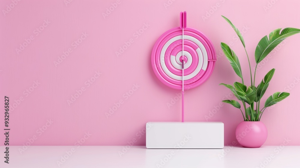 Aufkleber an abstract purple target on a white background, symbolizing precision and accuracy. the minimalisti