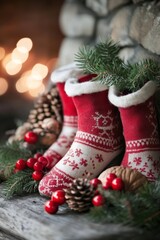 Merry Christmas and Happy New Year background. Holiday poster. Xmas banner. Merry Christmas greeting card