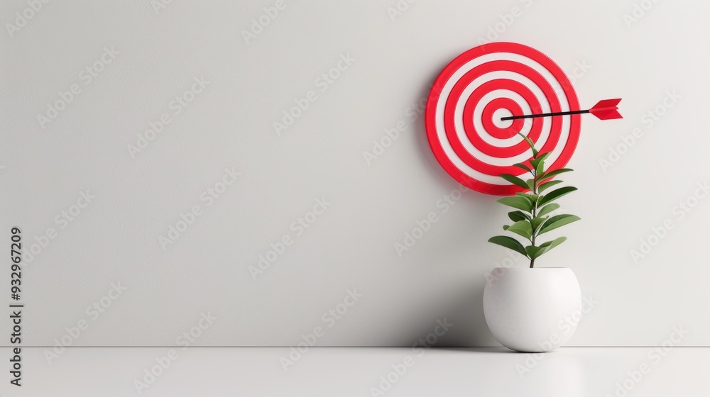 Poster a simple yet striking white backdrop with a target pattern, designed for projects that require a cle