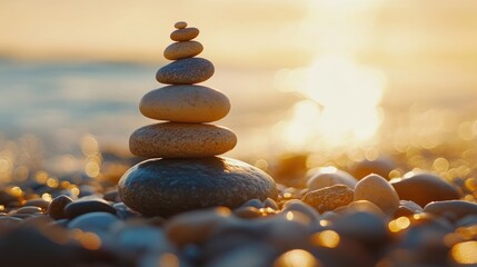 Fototapeta premium Zen Stones at Sunset